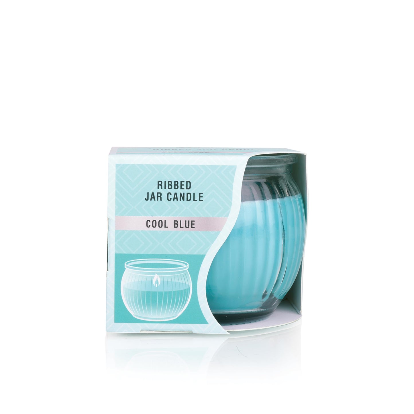 IRIS COOL BLUE RIBBED JAR CANDLE