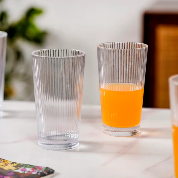 Fluted Tall Glass Tumbler