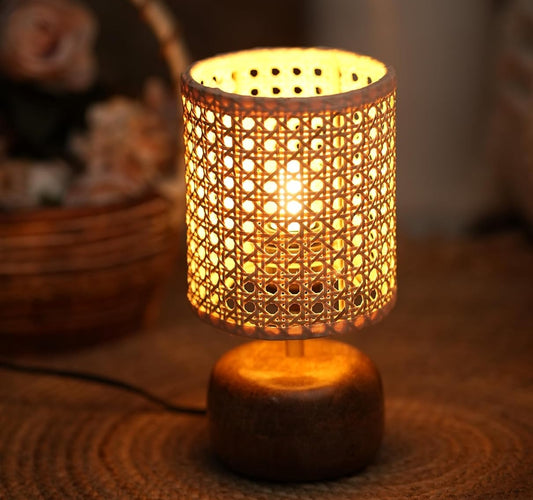 Boho Sphere Rattan Table Lamp
