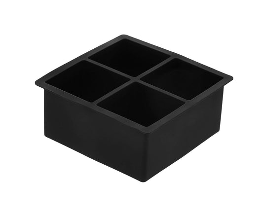 Solimo 4 Cavity Silicone Ice Tray, Black
