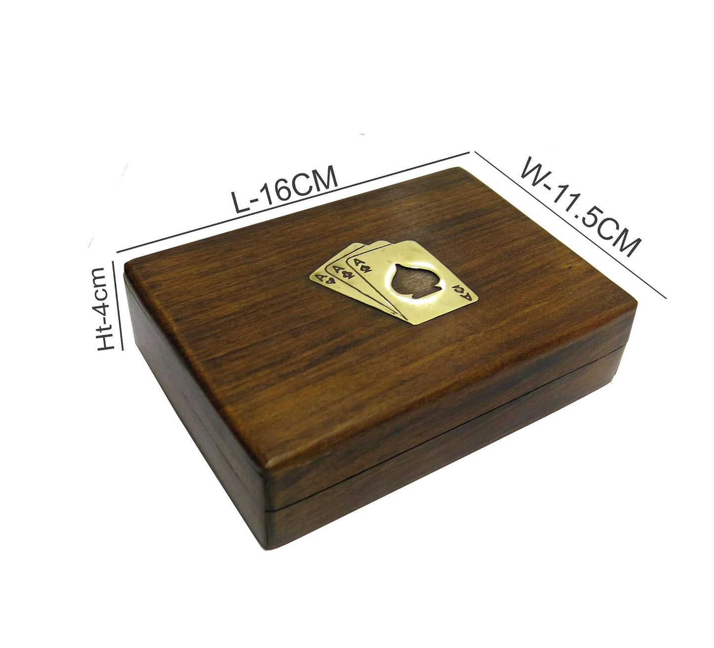 Playing Cards Box with Set of 2 Cards in Wooden Carry Box