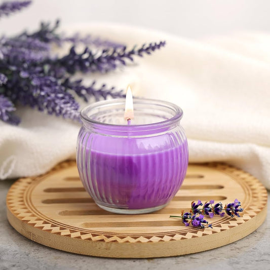 IRIS LAVENDER RIBBED JAR CANDLE