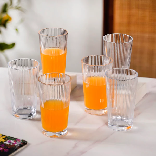 Fluted Tall Glass Tumbler
