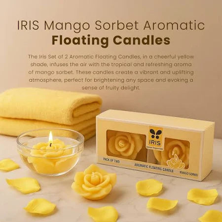 IRIS MANGO SORBET AROMATIC FLOATING CANDLE  ( PACK OF 2 )