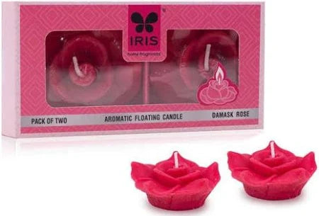 IRIS DAMASK ROSE AROMATIC FLOATING CANDLE (PACK OF 2)