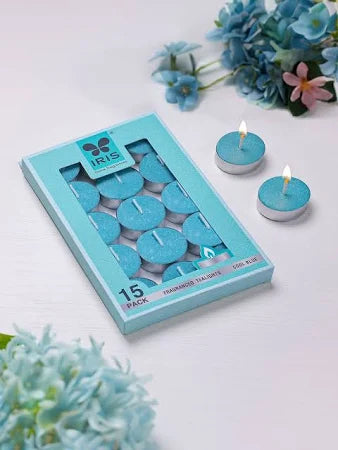 IRIS COOL BLUE FRAGRANCED TEALIGHTS (PACK OF 15)