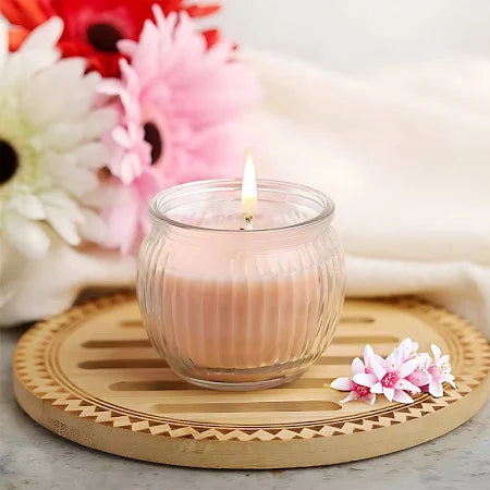 IRIS PEACH POMEGRANATE RIBBED JAR CANDLE