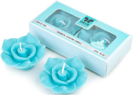 IRIS AROMATIC COOL BLUE FLOATING CANDLES (PACK OF 2)