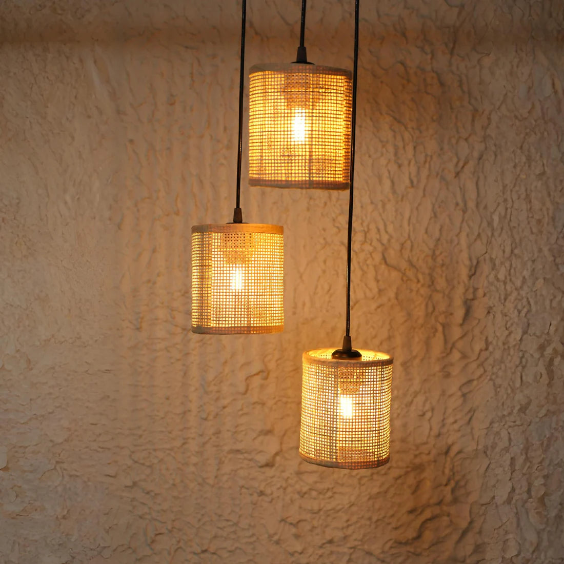 Twisted Rattan Woven Ceiling Lamp